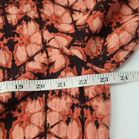 Anthropologie x Porridge Elisabeth Peasant Blouse Size XL Rust Ikat Boho Top - Picture 6 of 7